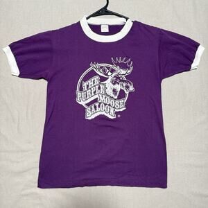 Vintage The Purple Moose Saloon 1983 Mens Graphic Tee Sz Med Rare Single Stitch
